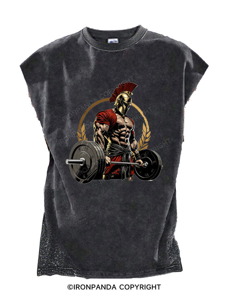 spartan at gym Cut Off Tank