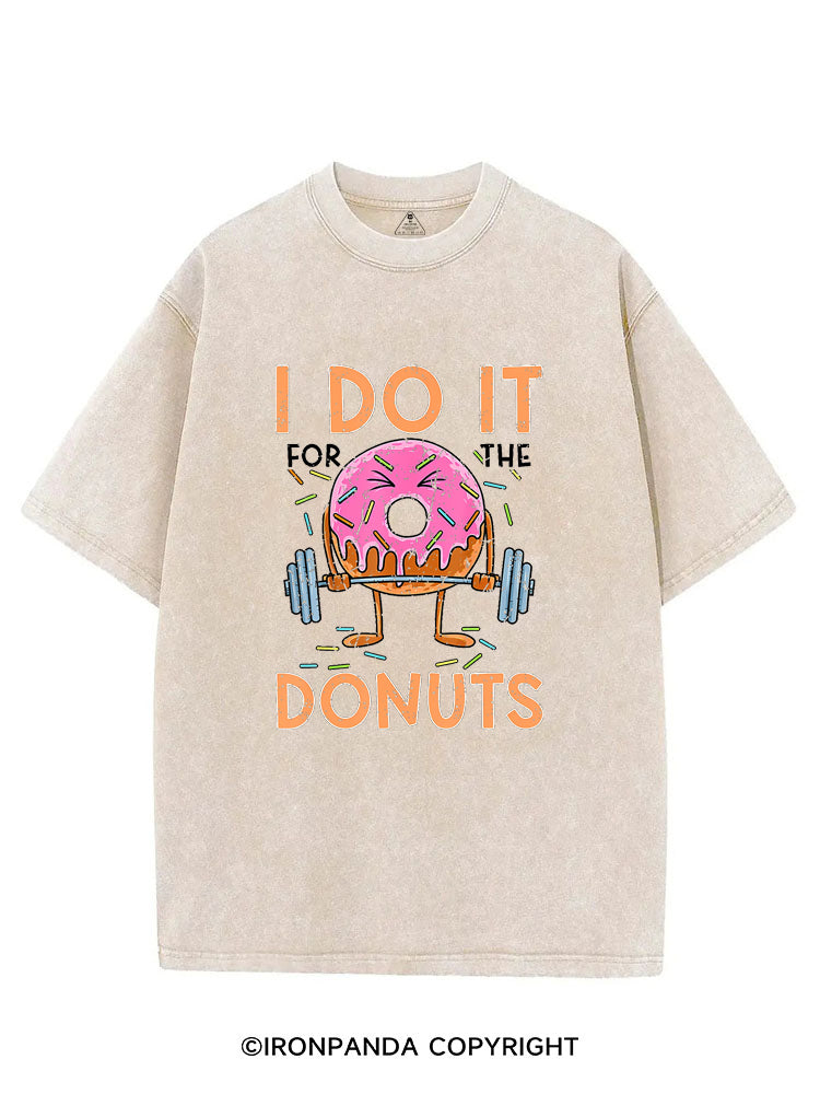 I Do It For The Donuts Workout VINTAGE GYM SHIRT