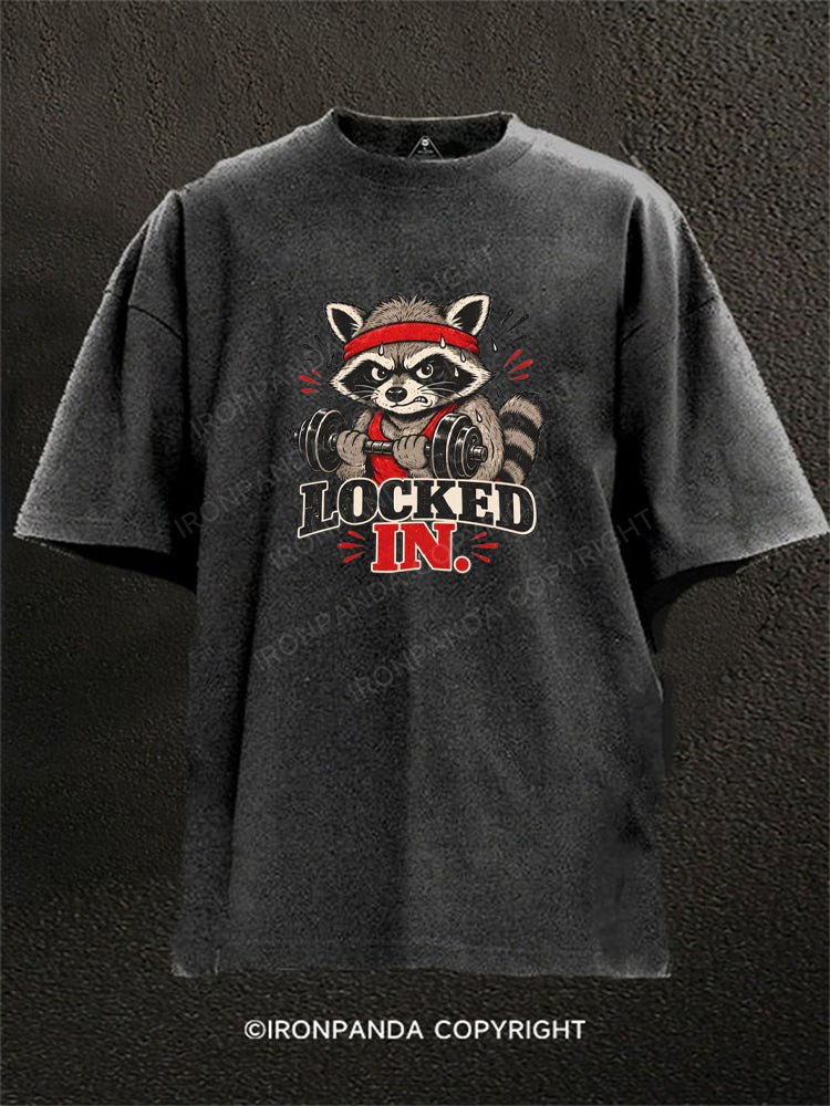 LOCKED IN Raccoon Washed Gym Shirt