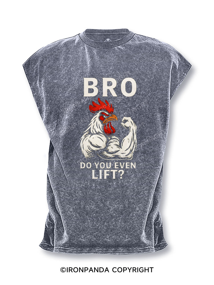 Bro Do You Even Lift Funny Rooster Cut Off Tank