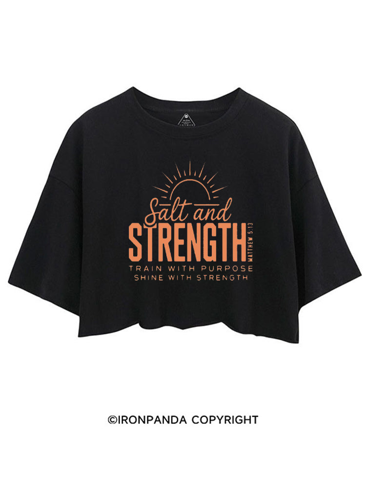 SALT AND STRENGTH TRAIN WITH PURPOSE SHINE WITH STRENGTH CROP TOPS