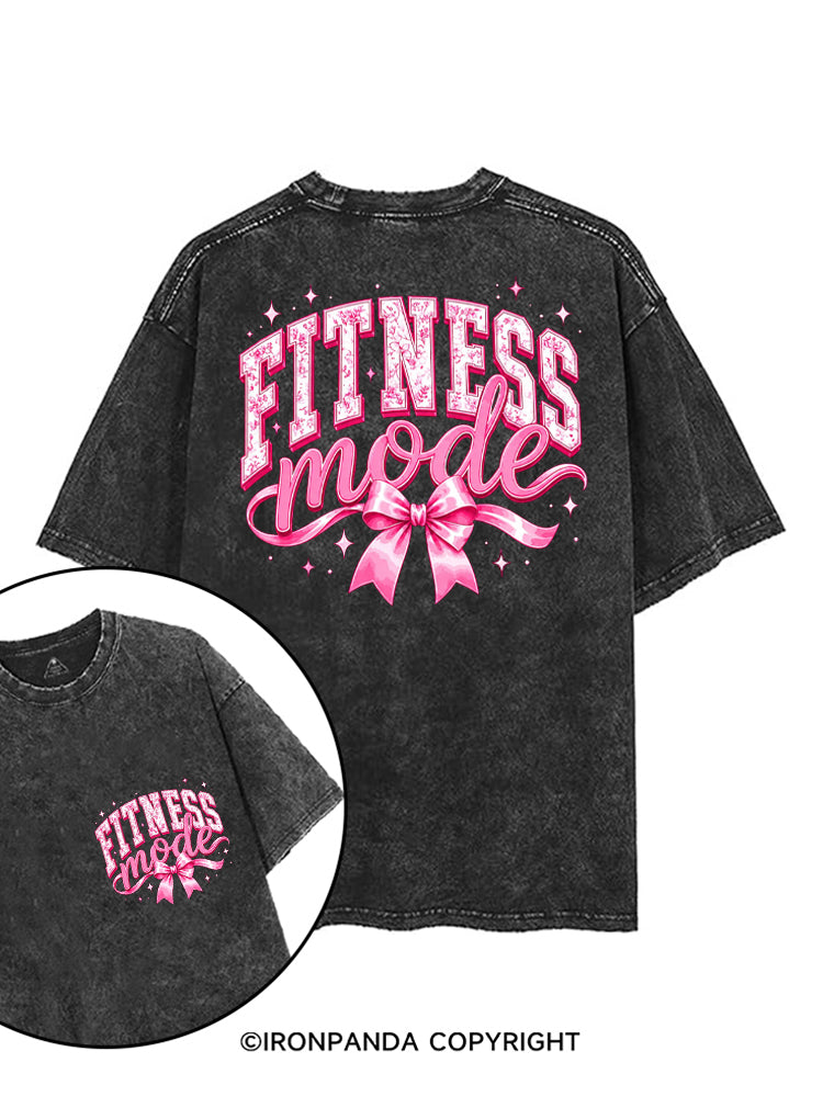 FITNESS MODE PINK GYM printed Gym Shirt