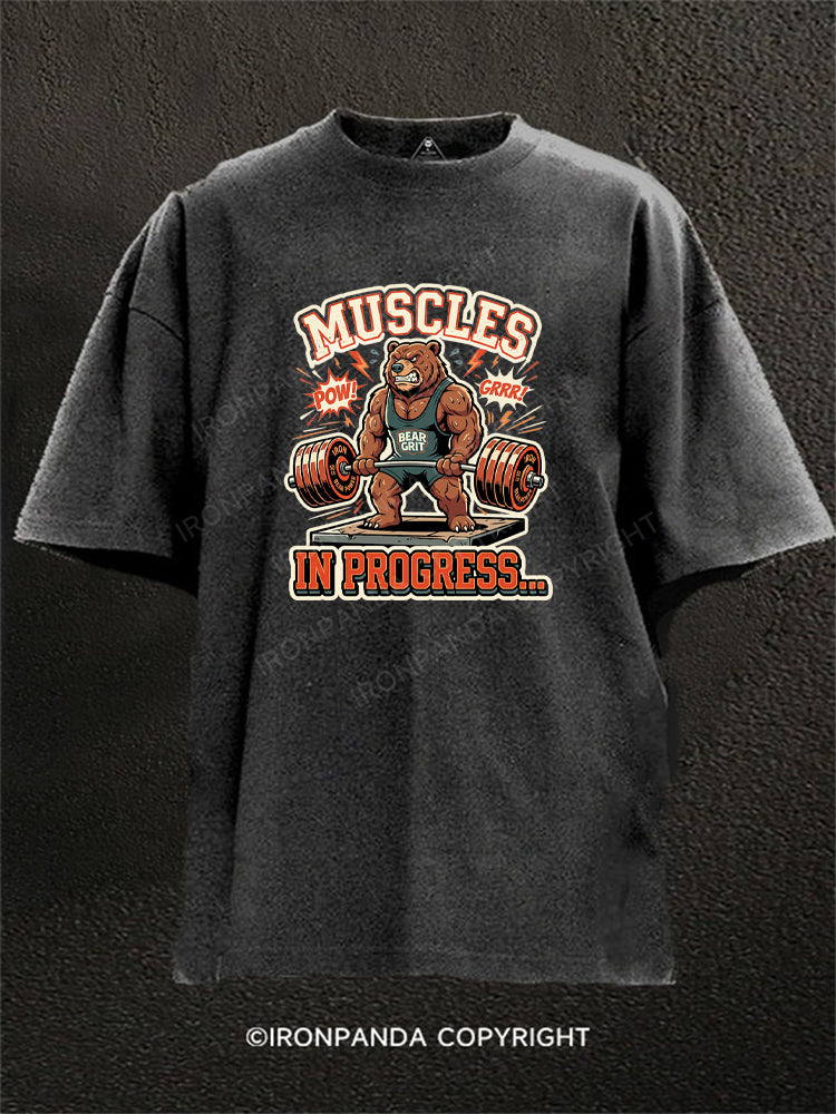 Muscles In Progress Deadlift Bear Washed Gym Shirt