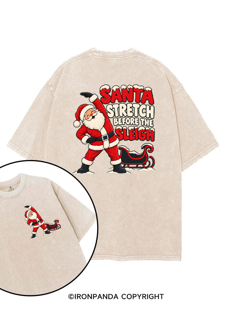 Santa Stretch Before the Sleigh printed Gym Shirt