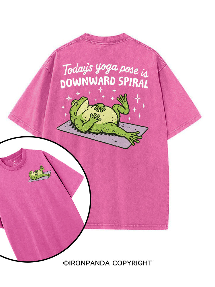 Today's Yoga Pose Is Downward Spiral Frog printed Gym Shirt