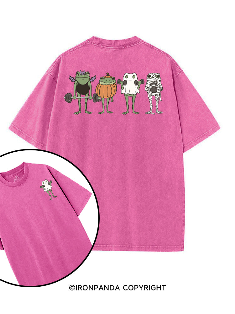 HALLOWEEN FROG LIFTING CREW printed Gym Shirt