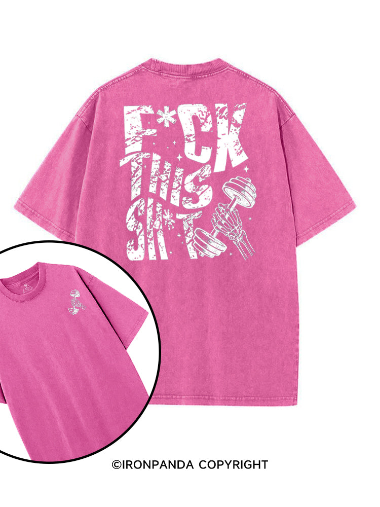 FUCK THIS SHIT GYM SKELETON printed Gym Shirt