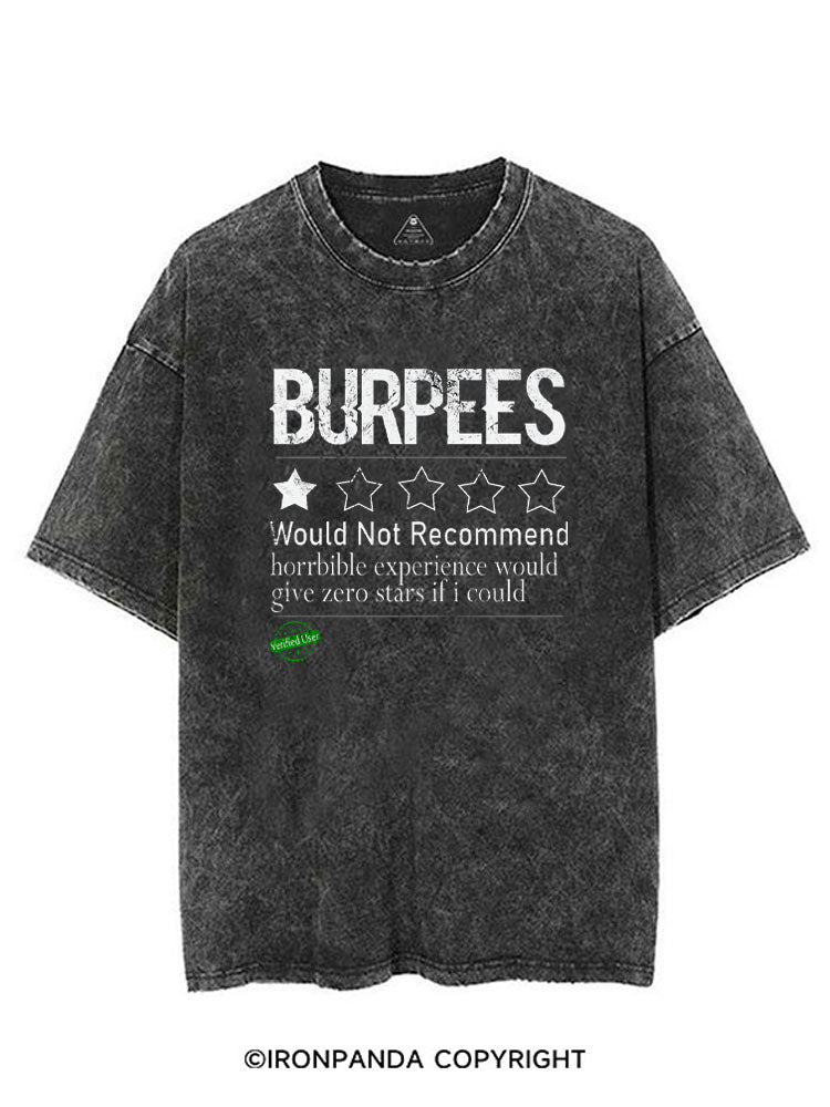 BURPEES 1 STAR WOULD NOT RECOMMEND VINTAGE GYM SHIRT