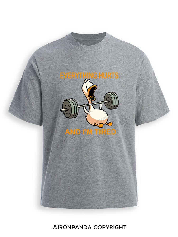 EVERYTHING HURTS AND I'M TIRED DUCK Ultra Soft Heather T-Shirt
