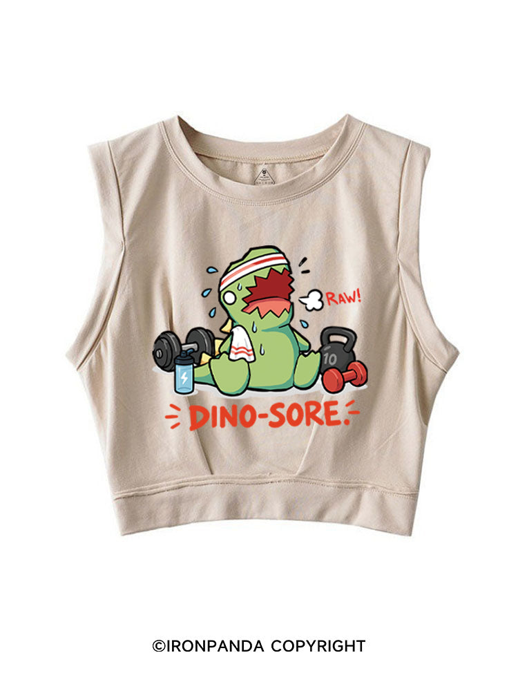 RAW! DINO-SORE SLEEVELESS CROP TOPS