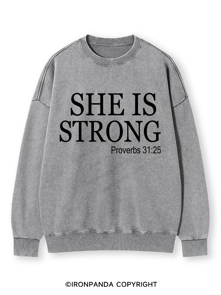 SHE IS STRONG Washed Sweatshirt