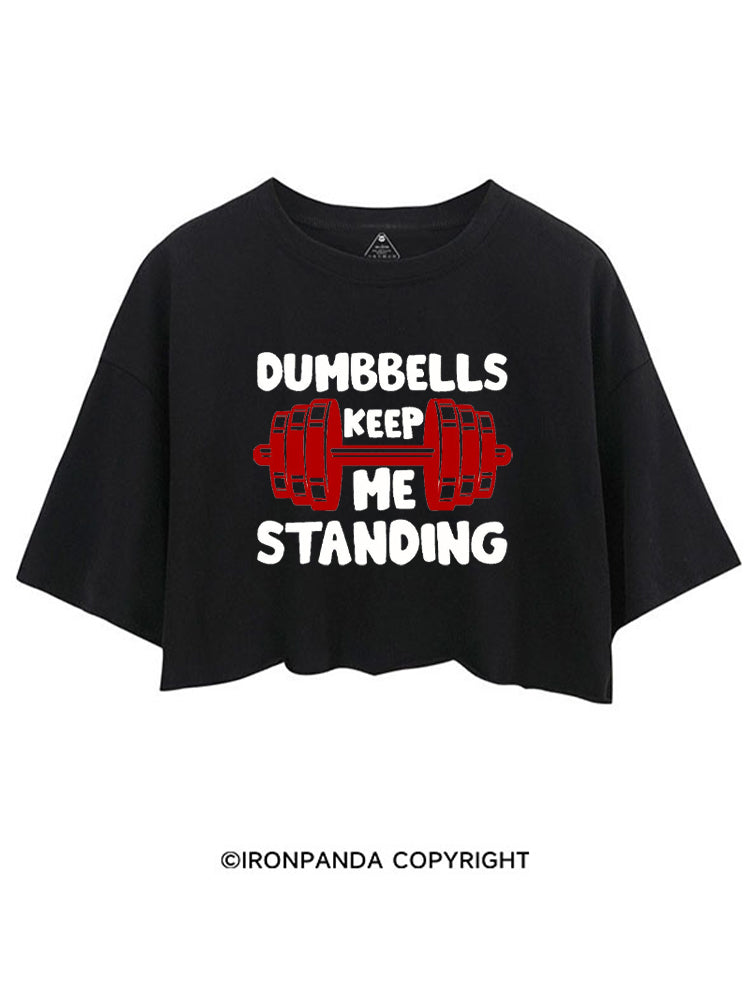 DUMBBELLS KEEP ME STANDING CROP TOPS