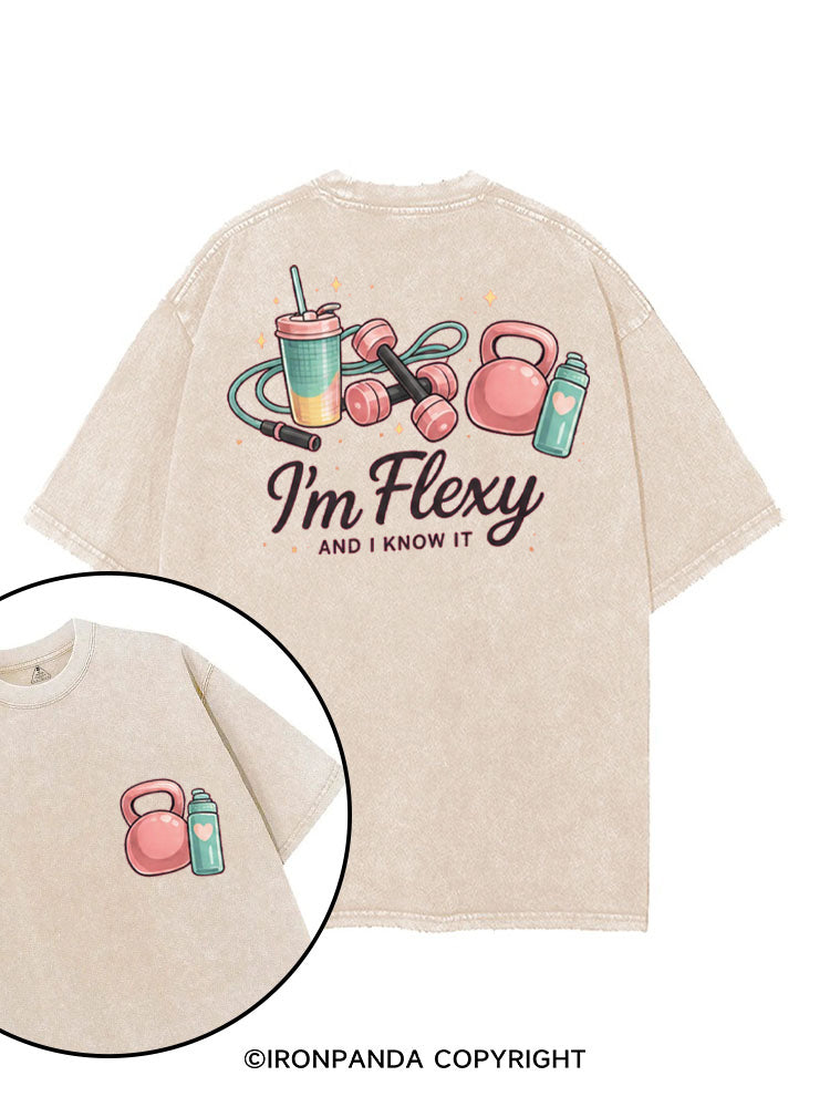 I'm Flexy And I Know It Gym printed Gym Shirt