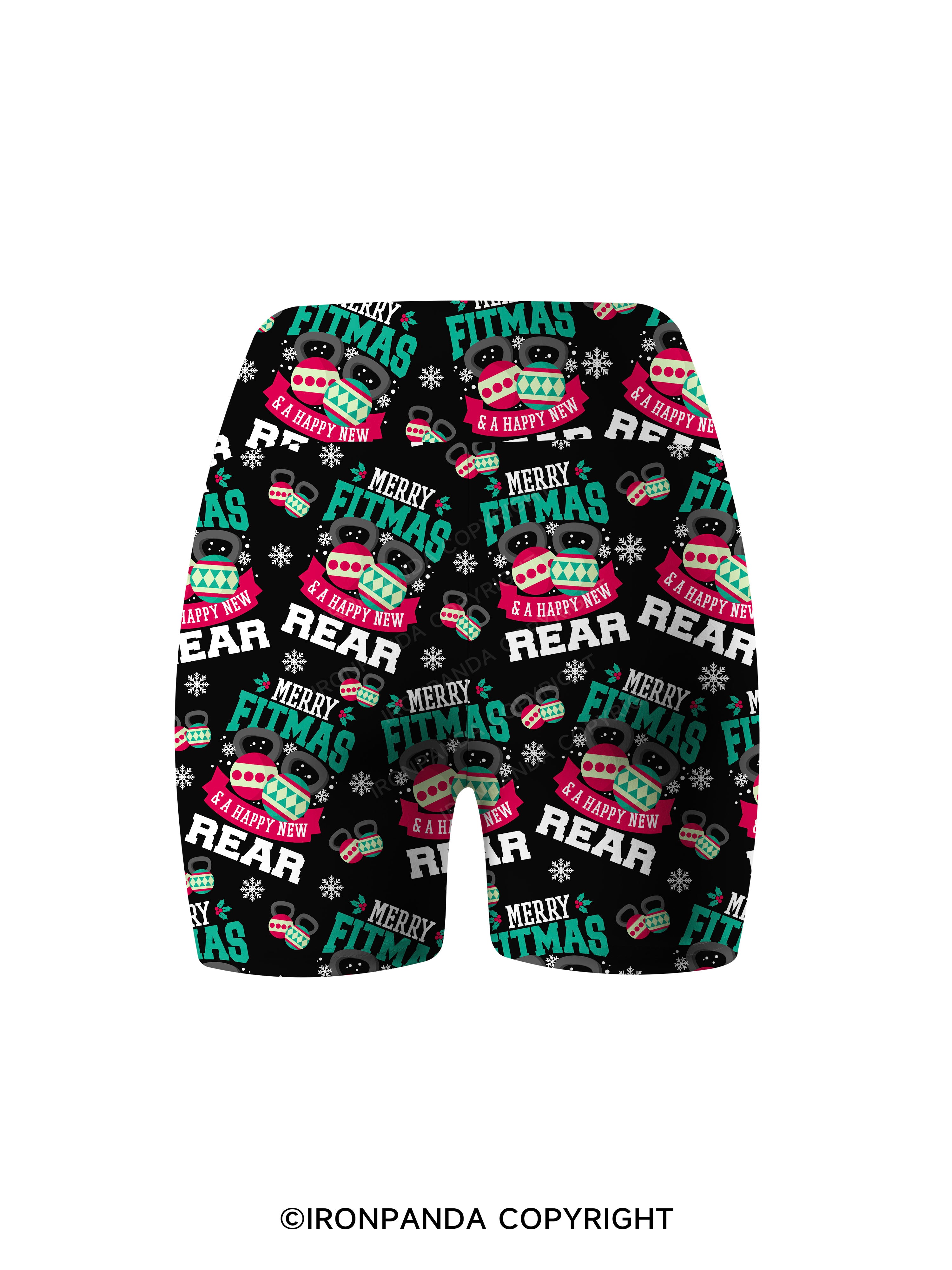 Merry Fitmas Printed Yoga Cycling Shorts