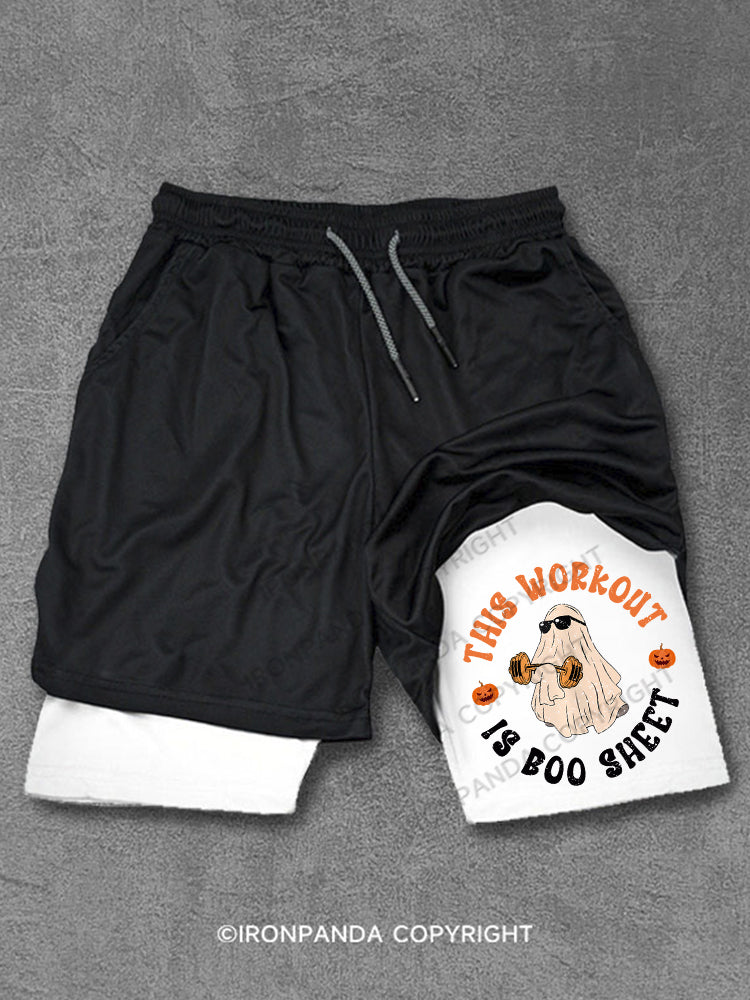 This Workout Is Boo Sheet Funny Ghost Performance Training Shorts