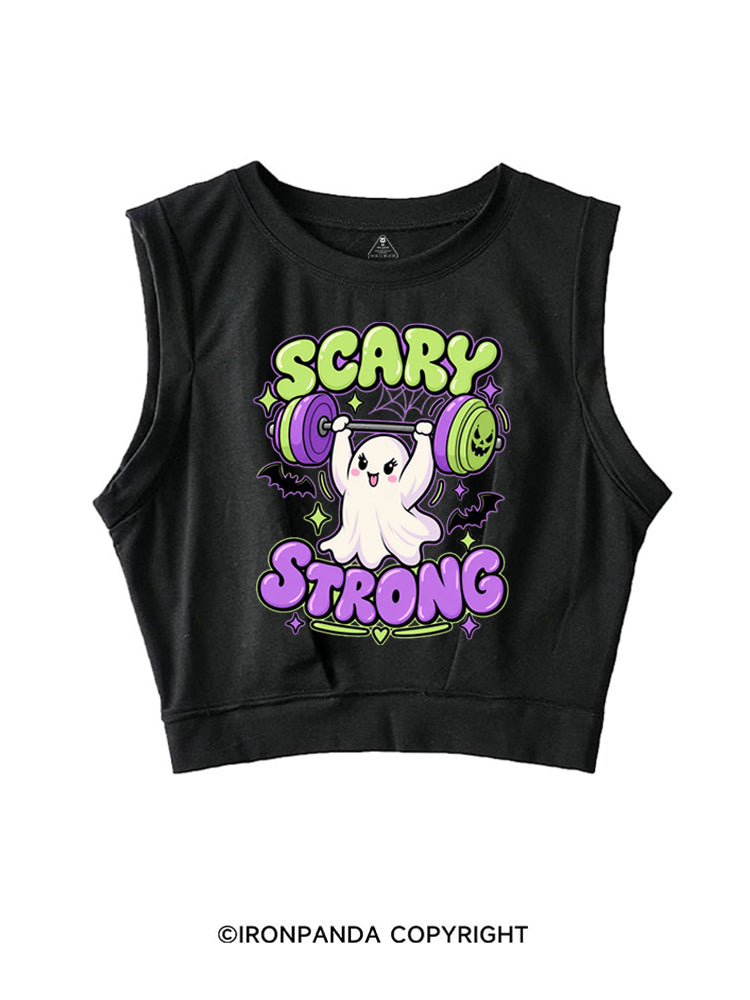 SCARY STRONG HALLOWEEN GHOST SLEEVELESS CROP TOPS