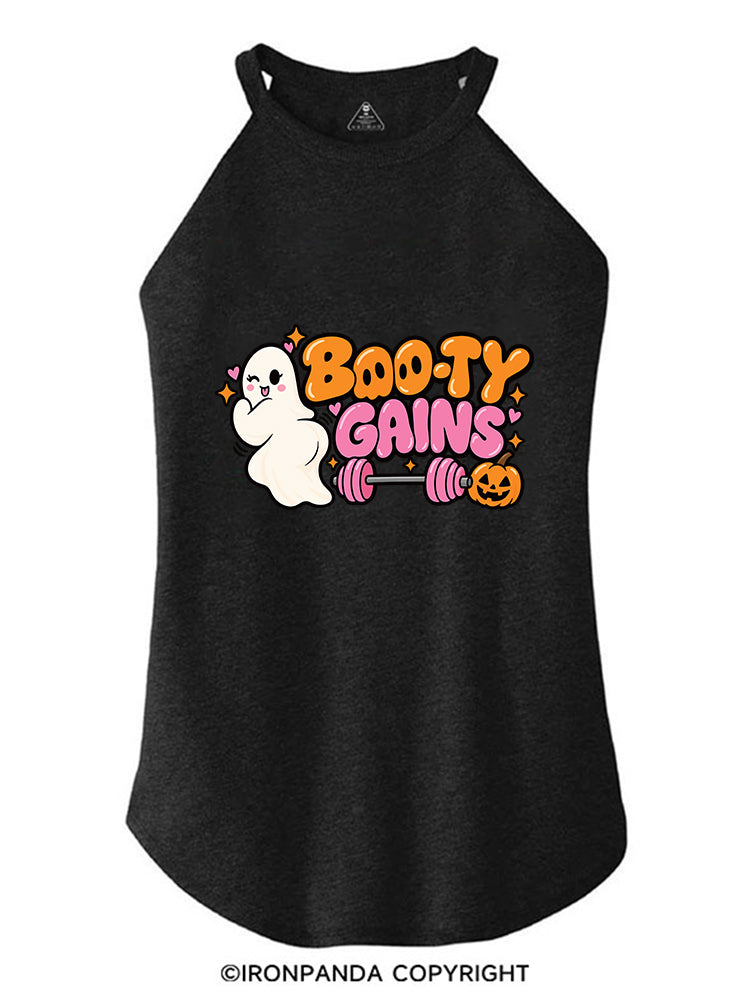 BOO-TY GAINS CUTE GHOST HALLOWEEN ROCKER COTTON TANK