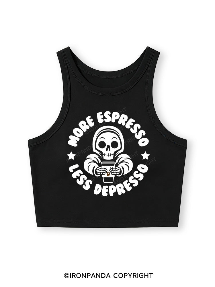 More Espresso Less Depresso Fitted Crop Tank Top