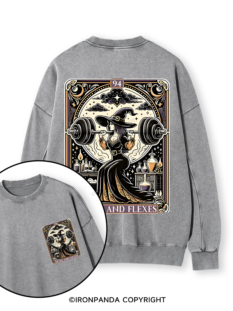 HEXES AND FLEXES Double-Sided Printed Washed Sweatshirt