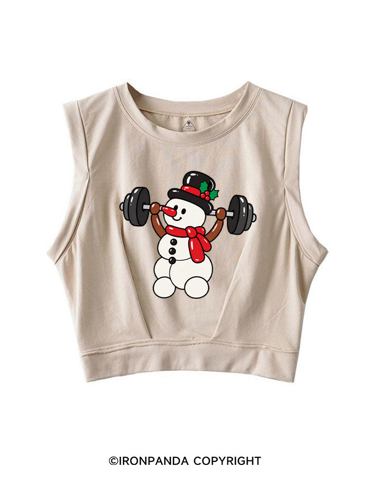 BALLOON SNOWMAN LIFTER SLEEVELESS CROP TOPS