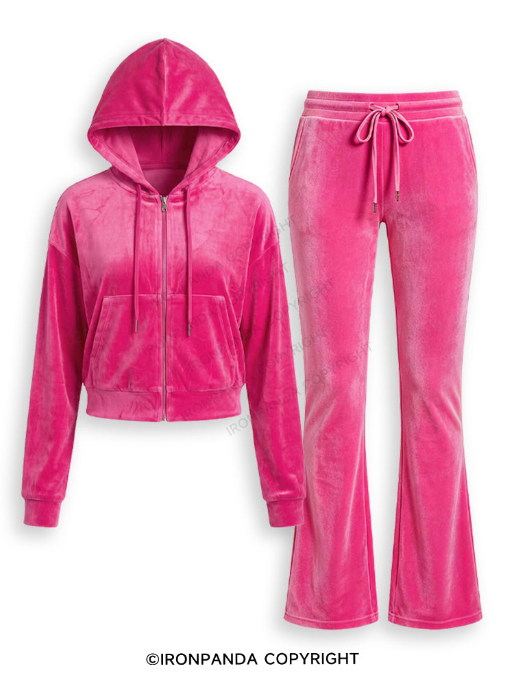 G:YM Rhinestone Velvet Tracksuit Set