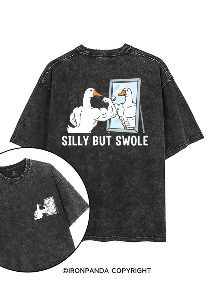 Silly But Swole Muscular Duck printed Gym Shirt