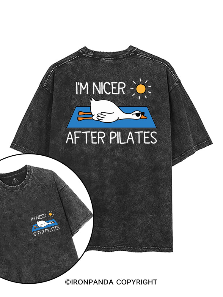 I'M NICER AFTER PILATES GYM GOOSE printed Gym Shirt