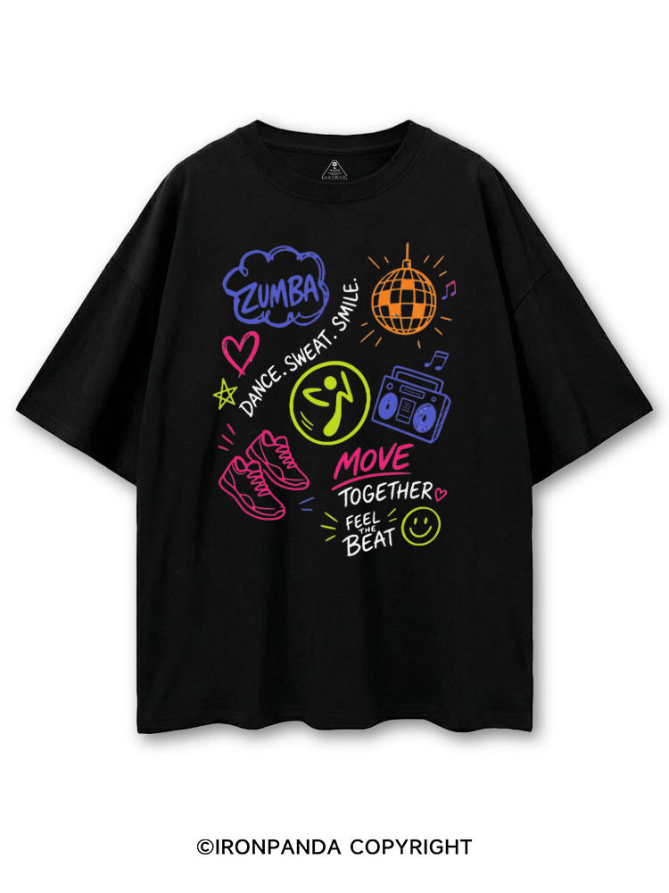 DANCE, SWEAT. SMILE. MOVE TOGETHER FEEL THE BEAT ZUMBA COTTON PUMP COVER