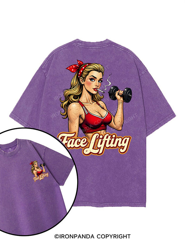 face lifting printed Gym Shirt