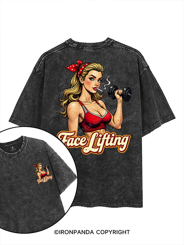 face lifting printed Gym Shirt