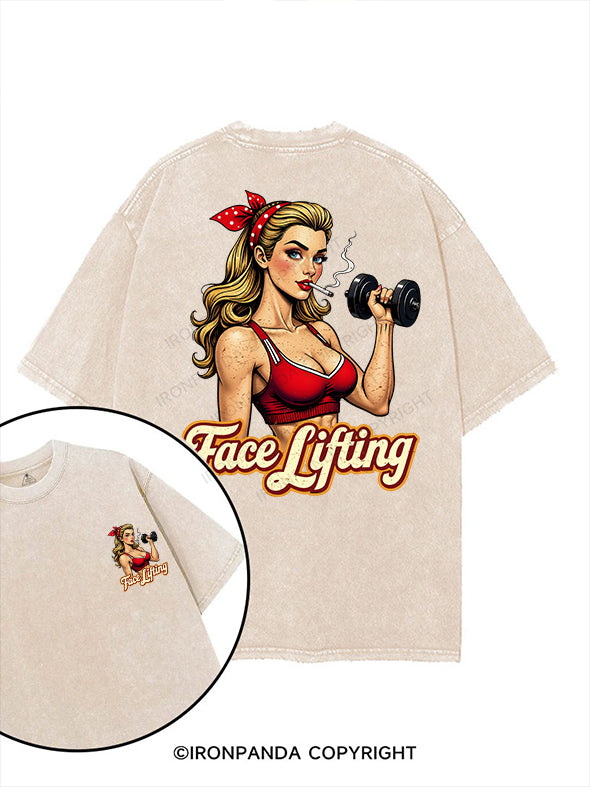 face lifting printed Gym Shirt