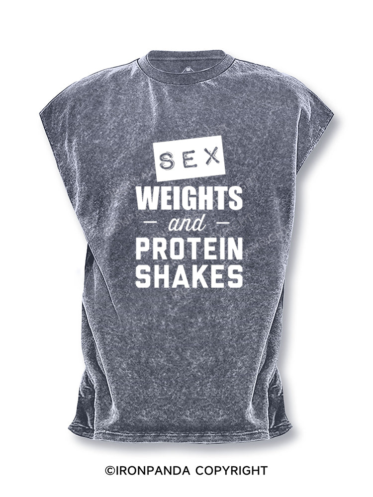 Sex weights and protein shakes Cut Off Tank