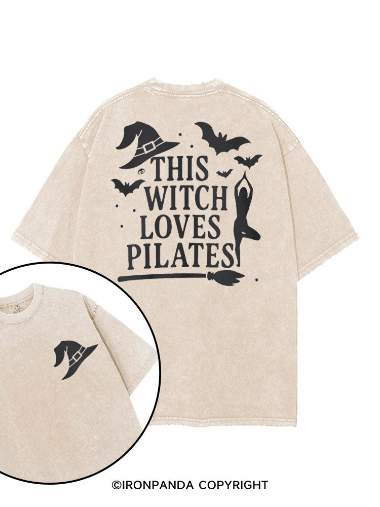 THIS WITCH LOVES PILATES printed Gym Shirt