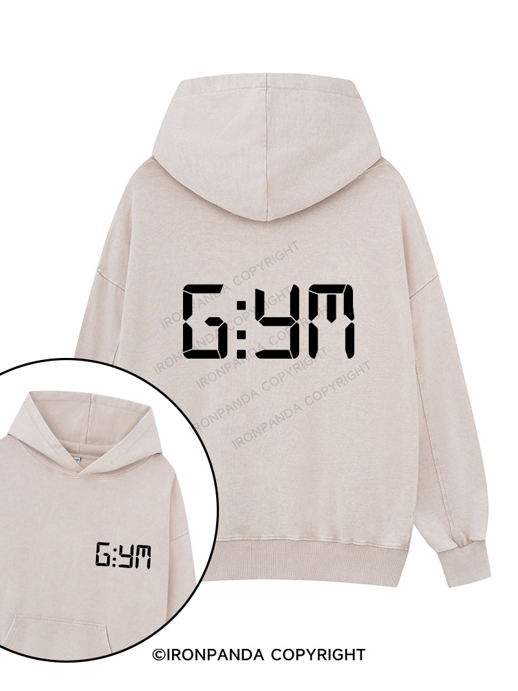 GYM Printed Washed Gym Hoodie