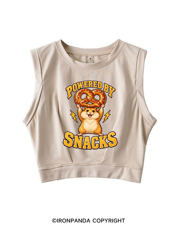 POWERED BY SNACKS FUNNY HAMSTER SLEEVELESS CROP TOPS