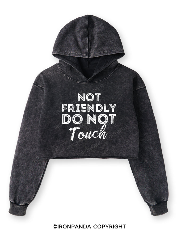 NOT FRIENDLY DO NOT TOUCH Washed Crop Hoodie