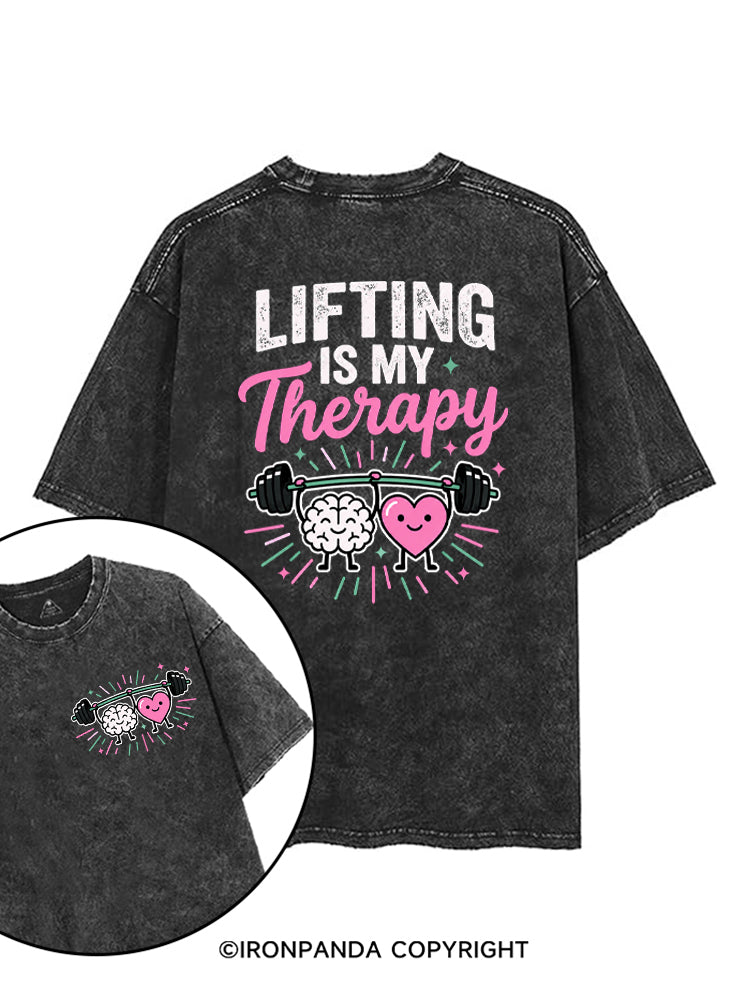 Lifting Is My Therapy printed Gym Shirt