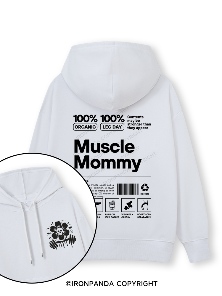 Muscle Mom Letters Double-Sided Printed Classic Gym Hoodie