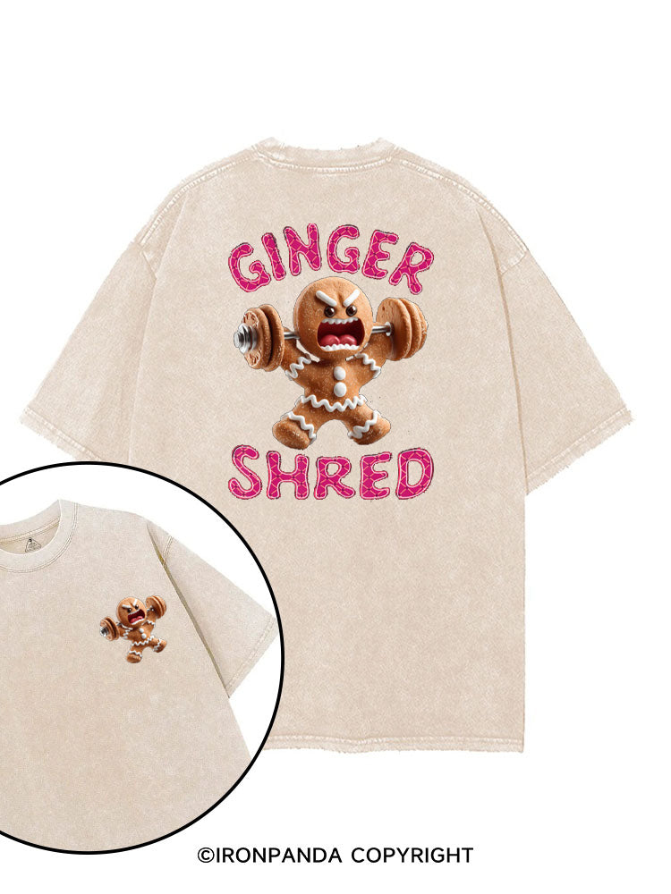 CHRISTMAS GINGER SHRED FUNNY printed Gym Shirt