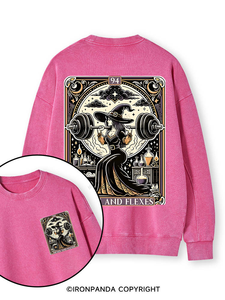 HEXES AND FLEXES Double-Sided Printed Washed Sweatshirt