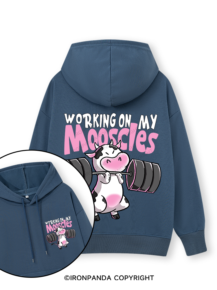 WORKING ON MY MOOSCLES Double-Sided Printed Classic Gym Hoodie