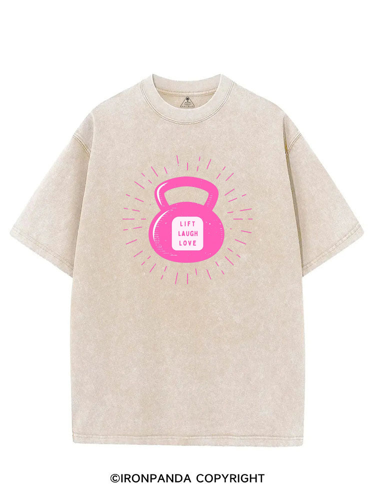 LIFT LAUGH LOVE GYM KETTLEBELL VINTAGE GYM SHIRT