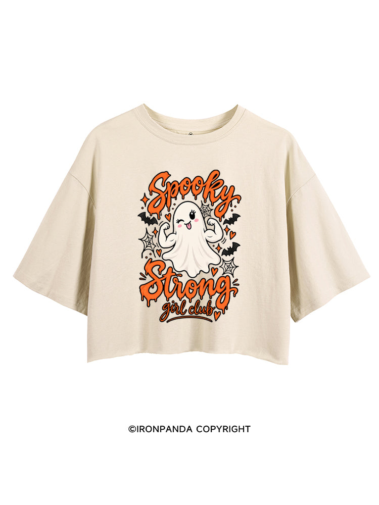 SPOOKY STRONG GIRL CLUB GHOST HALLOWEEN CROP TOPS