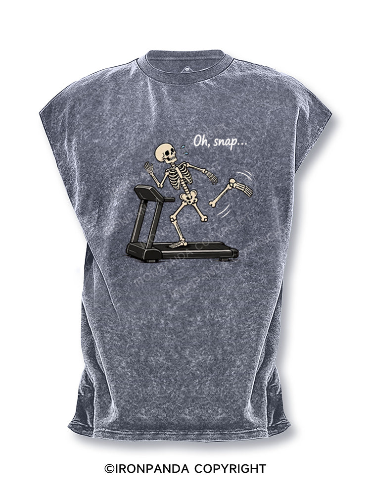 Oh Snap Funny Skeleton Cut Off Tank