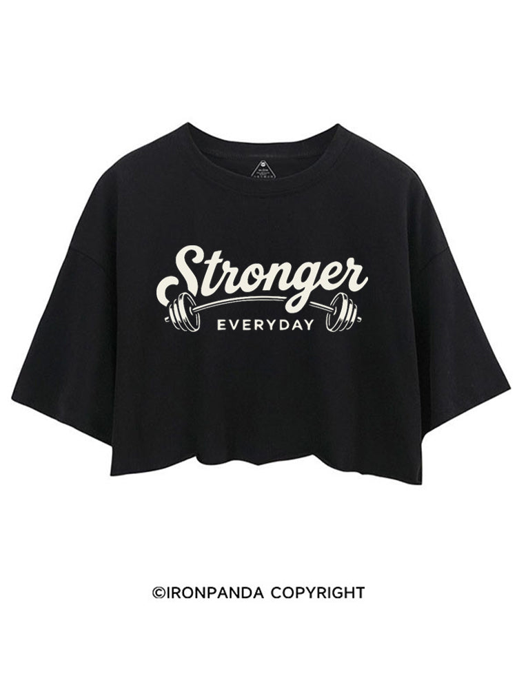 STRONGER EVERYDAY POSITIVE GYM CROP TOPS
