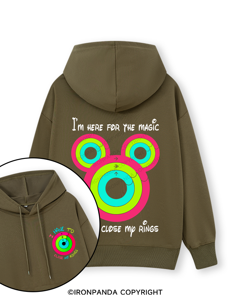 I'm Here For The Magic And To Close My Rings Double-Sided Printed Classic Gym Hoodie