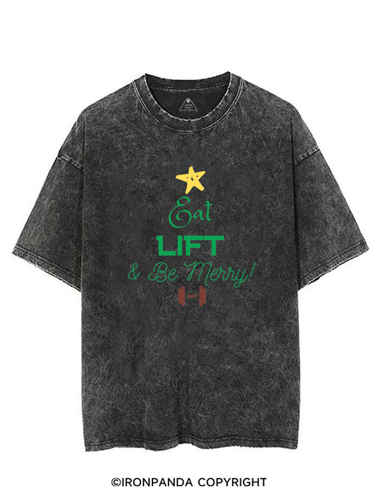 EAT LIFT & BE MERRY! VINTAGE GYM SHIRT
