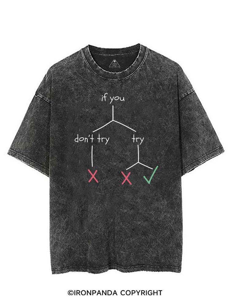 IF YOU TRY VINTAGE GYM SHIRT