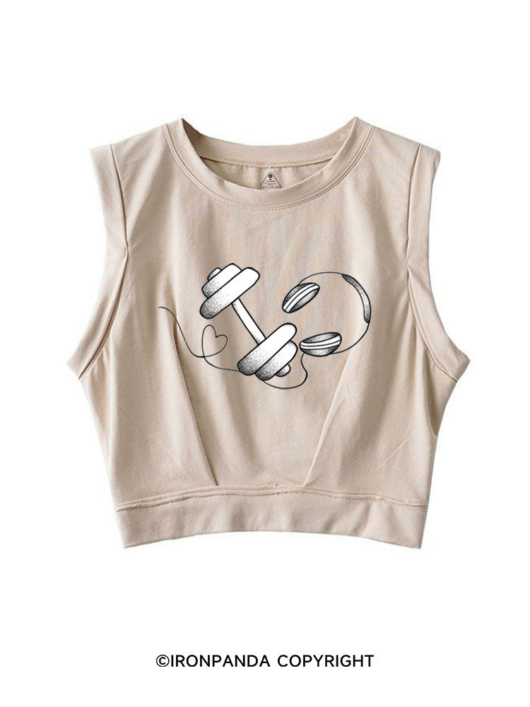 BARBELL BEATS SLEEVELESS CROP TOPS