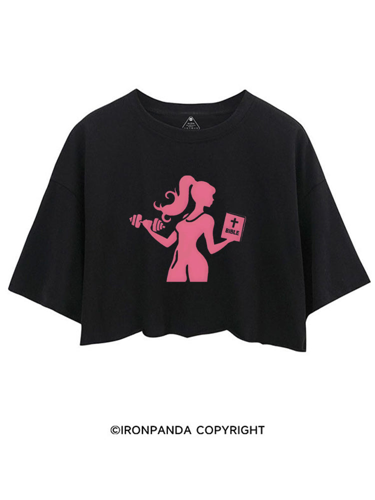 BADDIE GYM GIRL GOD'S GIRL CROP TOPS